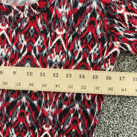 Karen Kane small red long sleeve rounded neckline blouse - Picture 5 of 8